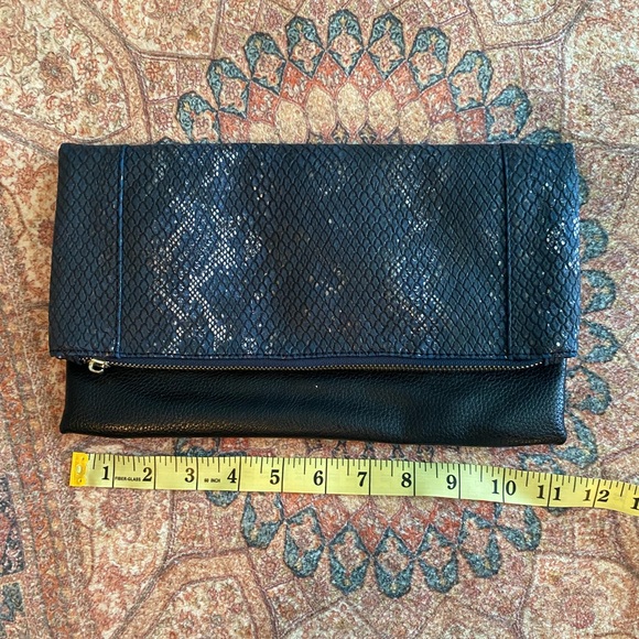 Fold-over Faux Snakeskin Clutch - Picture 5 of 6